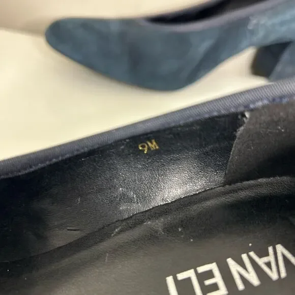 Vaneli Debora Navy Suede Almond To‎ Block Heel 9 - Picture 5 of 7